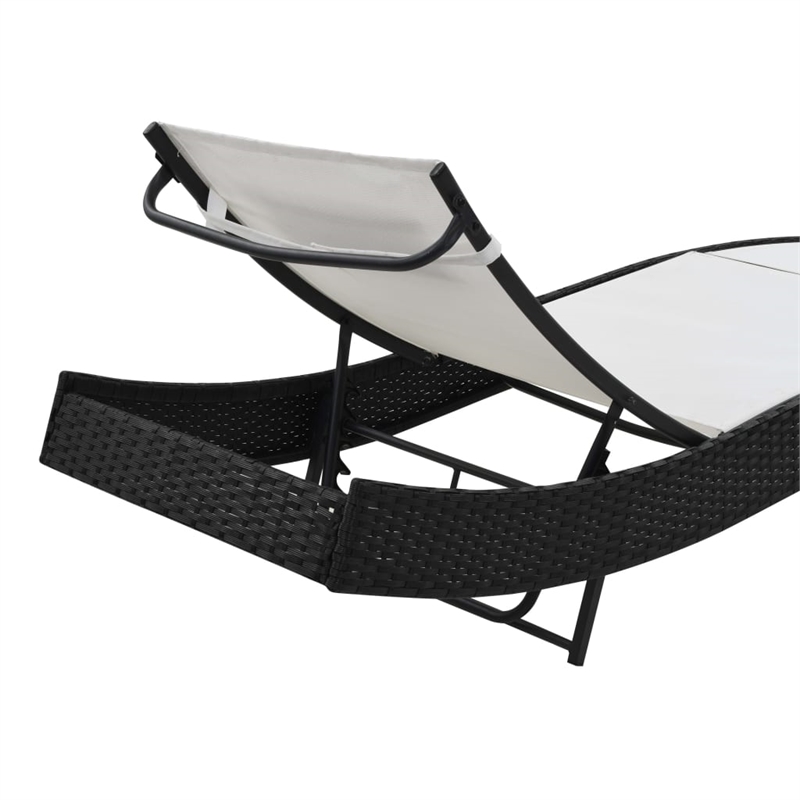vidaXL Sunlounger Set of 2 in Black & White