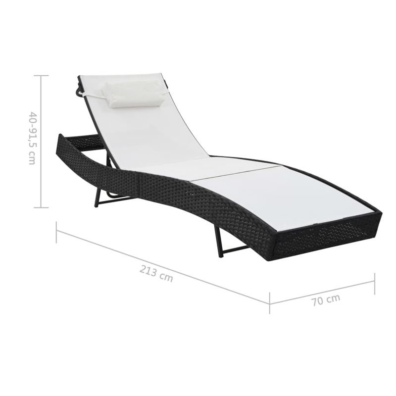vidaXL Sunlounger Set of 2 in Black & White