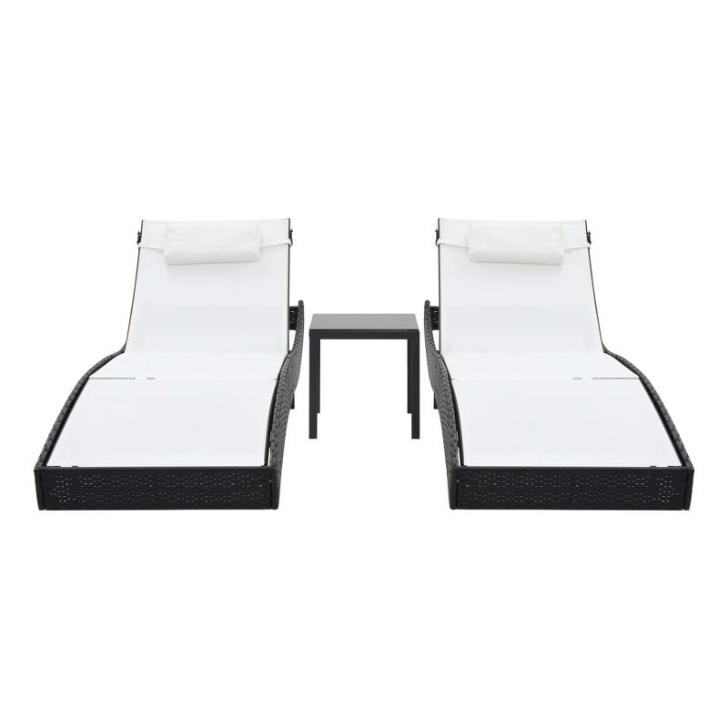 vidaXL Sunlounger Set of 2 in Black & White