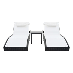 vidaXL Sunlounger Set of 2 in Black & White