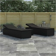vidaXL Poly Rattan Garden Sun Loungers 3 pcs Reclining in Black