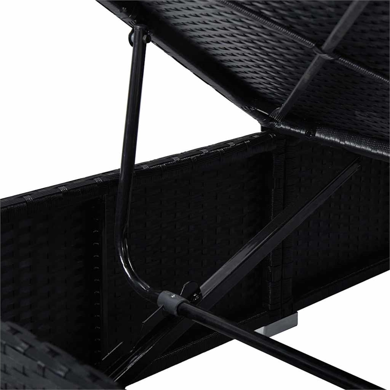 vidaXL Poly Rattan Garden Sun Loungers 3 pcs Reclining in Black