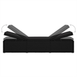 vidaXL Poly Rattan Garden Sun Loungers 3 pcs Reclining in Black