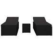 vidaXL Poly Rattan Garden Sun Loungers 3 pcs Reclining in Black