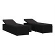 vidaXL Poly Rattan Garden Sun Loungers 3 pcs Reclining in Black