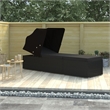 vidaXL PE Rattan Sun Lounger Steel in Black