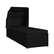 vidaXL PE Rattan Sun Lounger Steel in Black