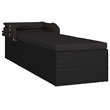 vidaXL PE Rattan Sun Lounger Steel in Black