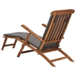 vidaXL Teak Wood Deck Chair Standard Adjustable Armrests in Dark Gray