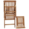 vidaXL Teak Wood Deck Chair Standard Adjustable Armrests in Dark Gray