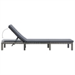 vidaXL PE Rattan & Steel Sun Lounger in Anthracite