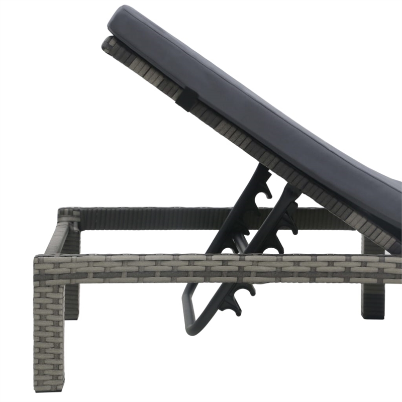 vidaXL PE Rattan & Steel Sun Lounger in Anthracite