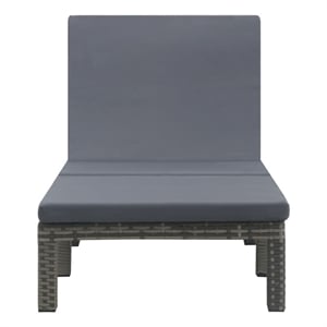 vidaXL PE Rattan & Steel Sun Lounger in Anthracite