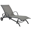 vidaXL Powder-Coated Steel Sun Lounger in Gray