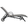 vidaXL Powder-Coated Steel Sun Lounger in Gray