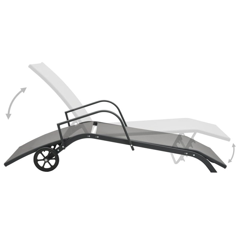 vidaXL Powder-Coated Steel Sun Lounger in Gray