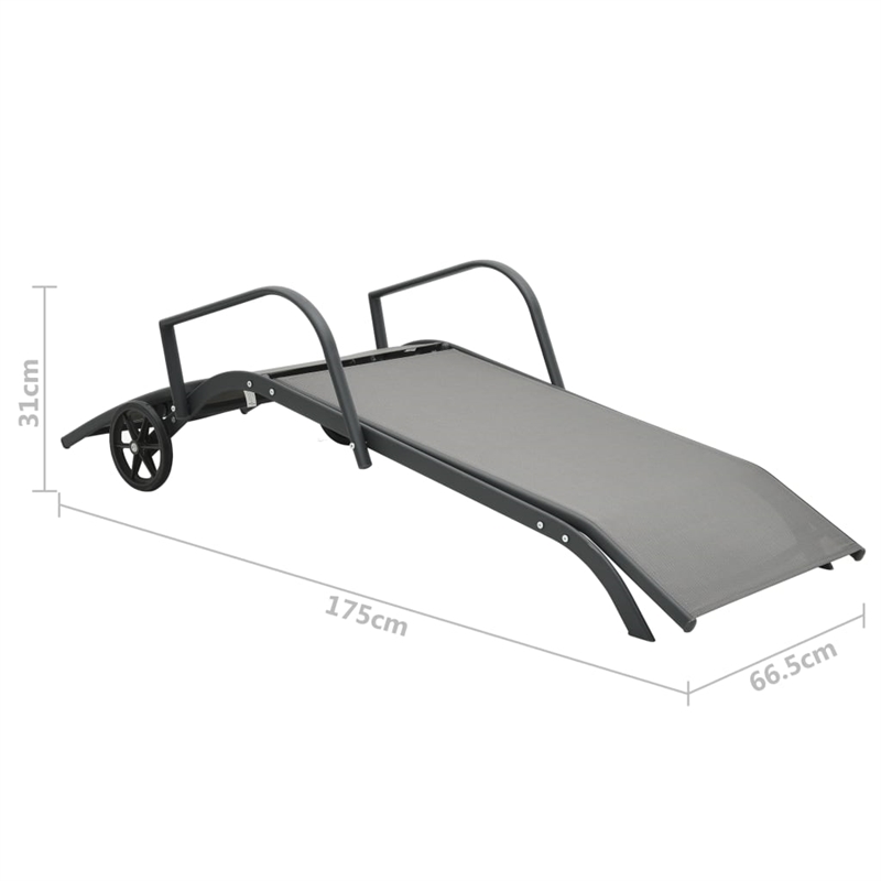 vidaXL Powder-Coated Steel Sun Lounger in Gray