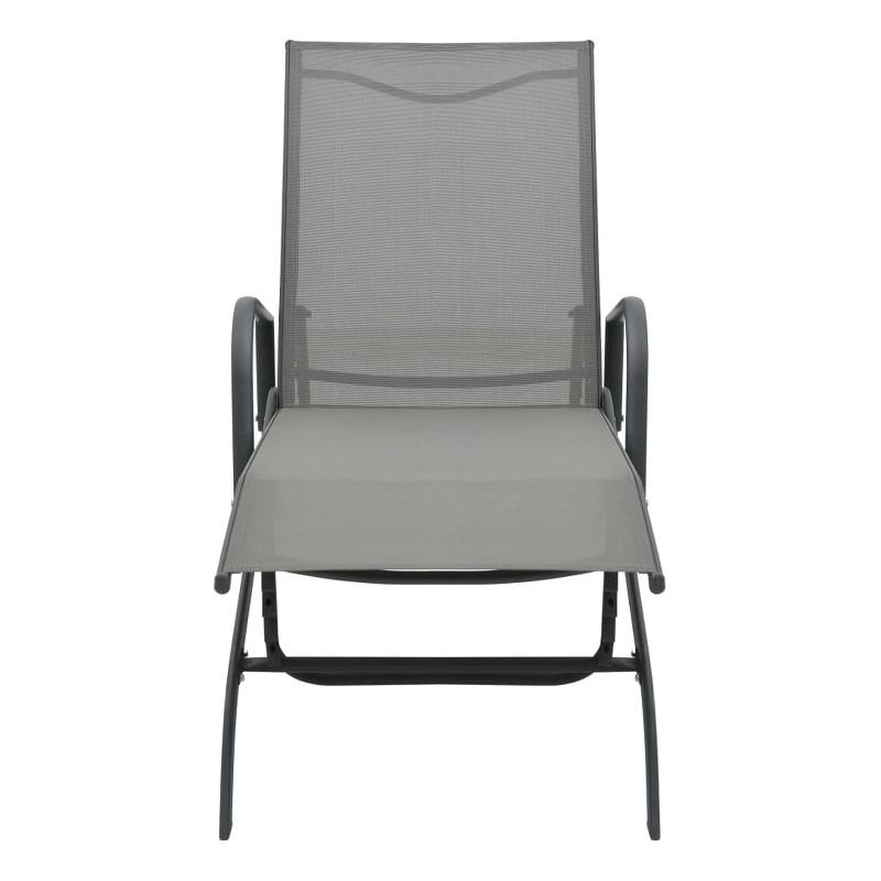 vidaXL Powder-Coated Steel Sun Lounger in Gray