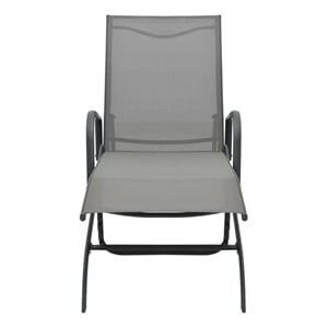 vidaXL Powder-Coated Steel Sun Lounger in Gray