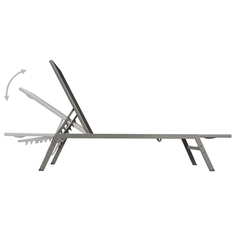 vidaXL Steel & Textilene Sun Lounger Standard in Black & Silver