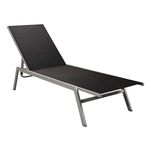 vidaXL Steel & Textilene Sun Lounger Standard in Black & Silver