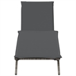 vidaXL PE Rattan Steel Large Sun Lounger in Gray