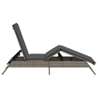 vidaXL PE Rattan Steel Large Sun Lounger in Gray