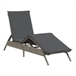 vidaXL PE Rattan Steel Large Sun Lounger in Gray