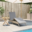 vidaXL PE Rattan Steel Sun Lounger in Beige and Light Gray