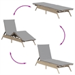 vidaXL PE Rattan Steel Sun Lounger in Beige and Light Gray