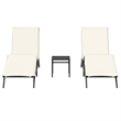 vidaXL Sun Lounger Set (2 pcs) in Black and Cream White