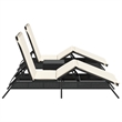 vidaXL Sun Lounger Set (2 pcs) in Black and Cream White