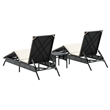 vidaXL Sun Lounger Set (2 pcs) in Black and Cream White
