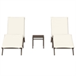 vidaXL PE Rattan Standard Sun Lounger  in Brown (Set of 2)