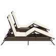 vidaXL PE Rattan Standard Sun Lounger  in Brown (Set of 2)