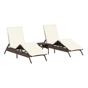 vidaXL PE Rattan Standard Sun Lounger  in Brown (Set of 2)