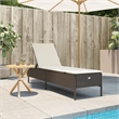 vidaXL Sun Lounger in Brown and Cream White