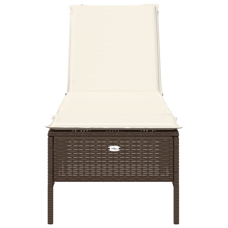 vidaXL Sun Lounger in Brown and Cream White