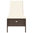 vidaXL Sun Lounger in Brown and Cream White