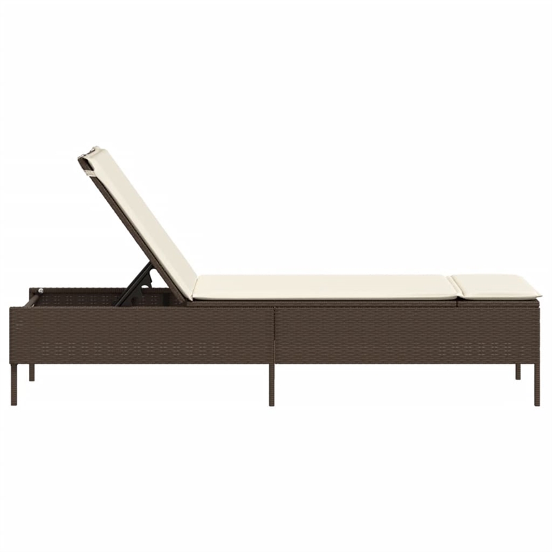 vidaXL Sun Lounger in Brown and Cream White