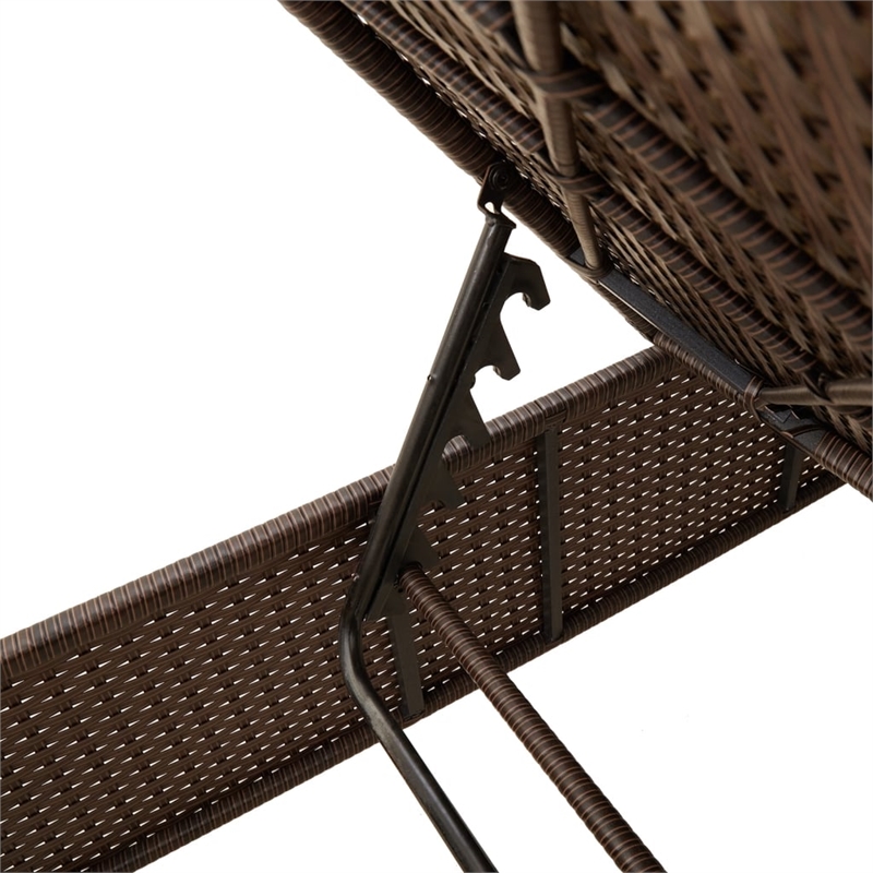 vidaXL Sun Lounger in Brown and Cream White