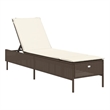 vidaXL Sun Lounger in Brown and Cream White