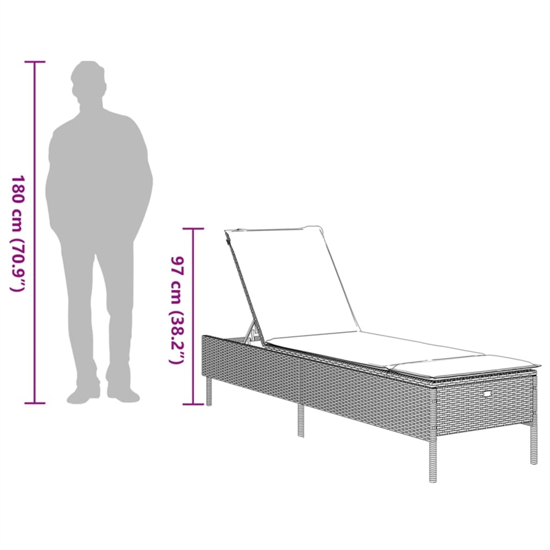 vidaXL Sun Lounger in Beige and Light Gray