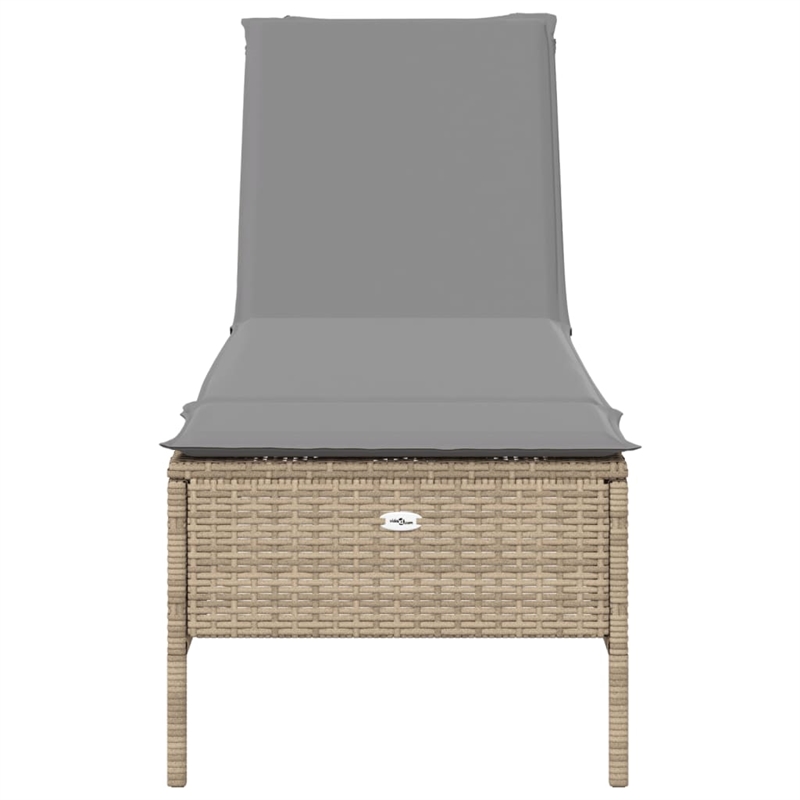vidaXL Sun Lounger in Beige and Light Gray