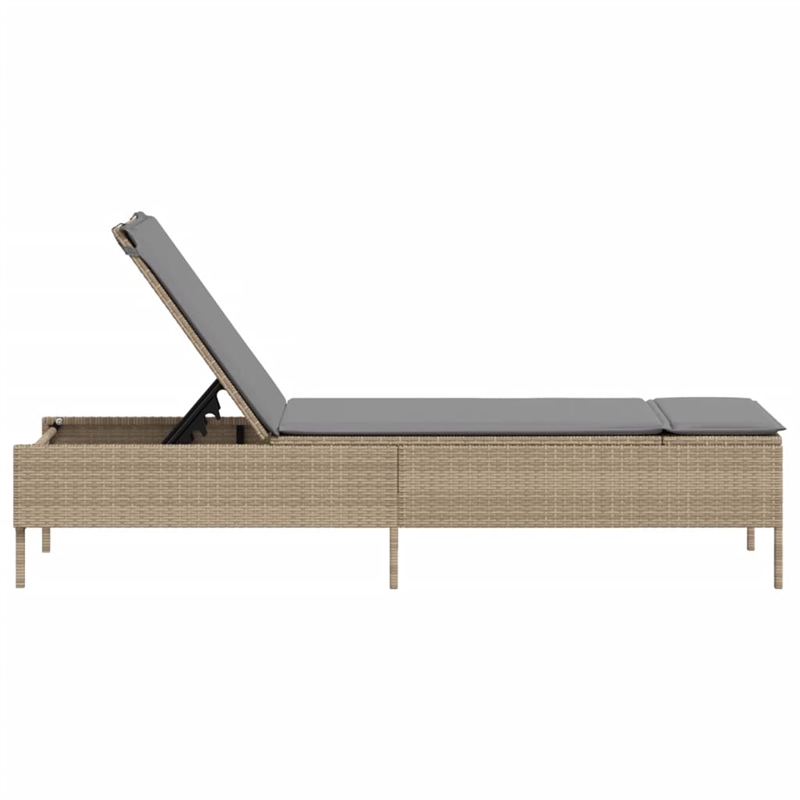 vidaXL Sun Lounger in Beige and Light Gray