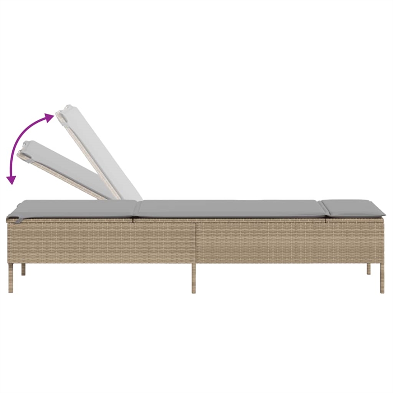 vidaXL Sun Lounger in Beige and Light Gray
