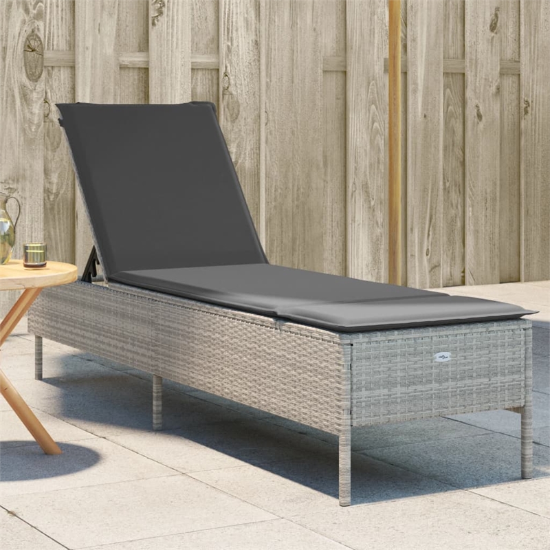 vidaXL Sun Lounger in Light Gray and Dark Gray