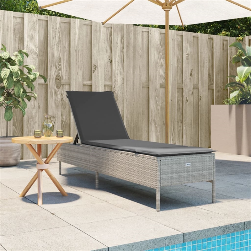 vidaXL Sun Lounger in Light Gray and Dark Gray