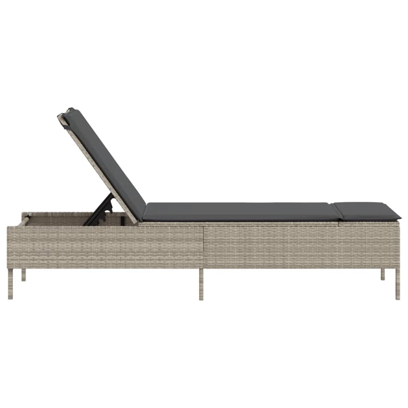 vidaXL Sun Lounger in Light Gray and Dark Gray
