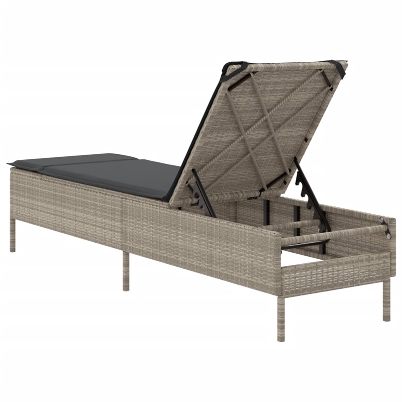 vidaXL Sun Lounger in Light Gray and Dark Gray